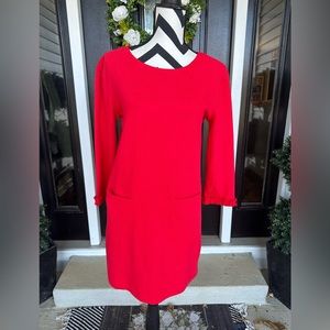 Tabitha Webb Red shift dress with cute sleeves Size S